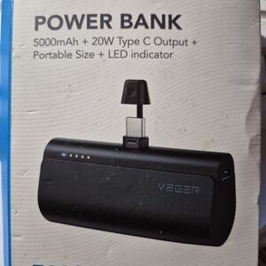 Black Power Bank 5000mAh with 20W Type C Output